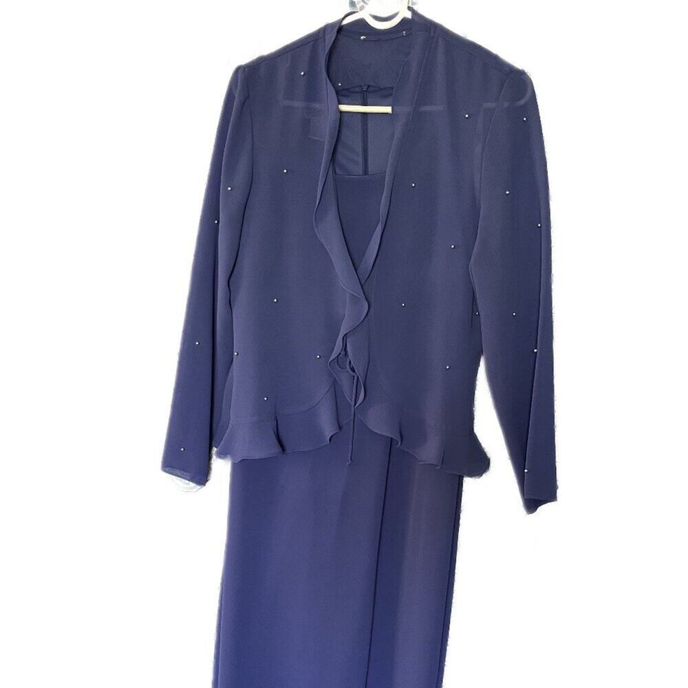 Patra Elegant Formal Dress Blue Size 10 Mother of the Bride, Wedding